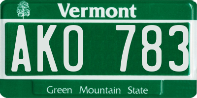 VT license plate AKO783