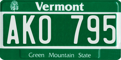 VT license plate AKO795
