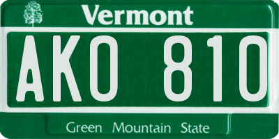 VT license plate AKO810