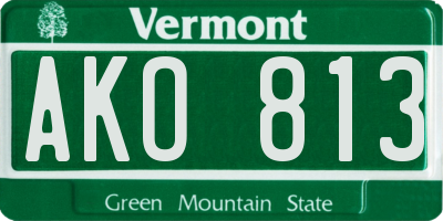 VT license plate AKO813