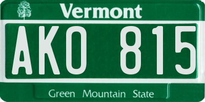 VT license plate AKO815