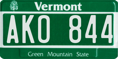 VT license plate AKO844