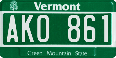 VT license plate AKO861