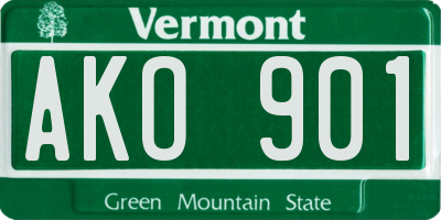 VT license plate AKO901