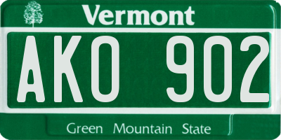 VT license plate AKO902