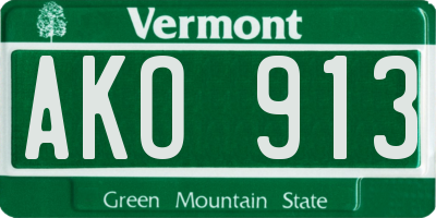 VT license plate AKO913