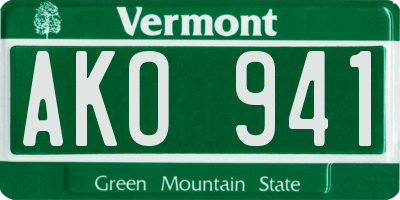 VT license plate AKO941