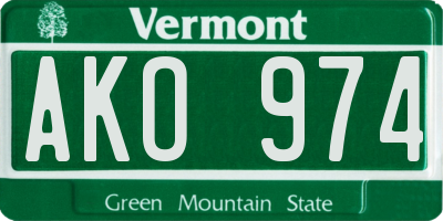 VT license plate AKO974