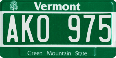 VT license plate AKO975
