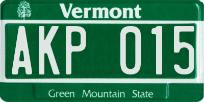 VT license plate AKP015