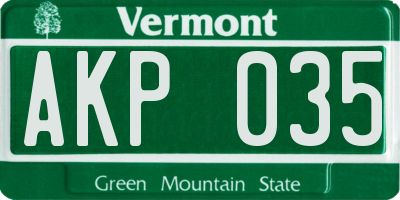 VT license plate AKP035