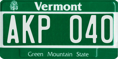 VT license plate AKP040
