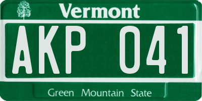 VT license plate AKP041