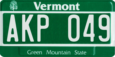 VT license plate AKP049