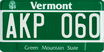 VT license plate AKP060