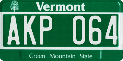 VT license plate AKP064