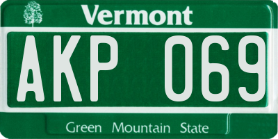 VT license plate AKP069