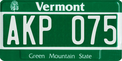 VT license plate AKP075