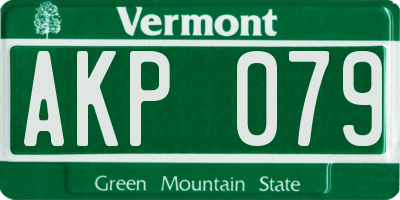 VT license plate AKP079
