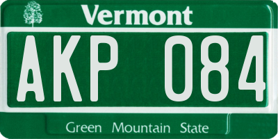 VT license plate AKP084