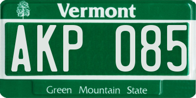 VT license plate AKP085
