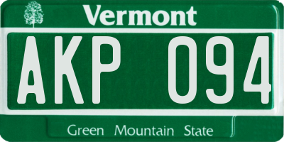 VT license plate AKP094