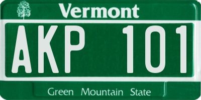 VT license plate AKP101