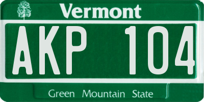 VT license plate AKP104