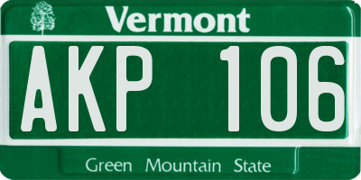 VT license plate AKP106