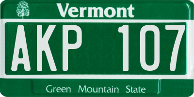 VT license plate AKP107