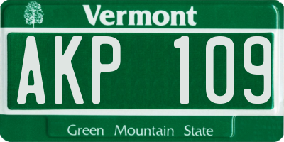 VT license plate AKP109