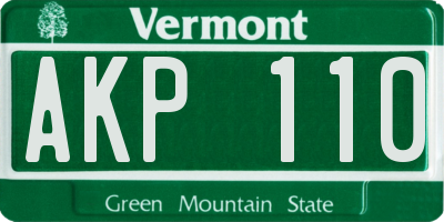 VT license plate AKP110