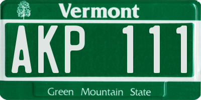 VT license plate AKP111
