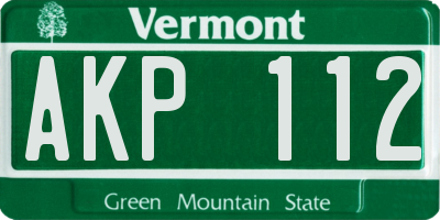 VT license plate AKP112