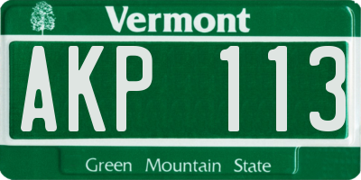 VT license plate AKP113