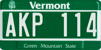 VT license plate AKP114