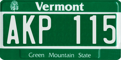 VT license plate AKP115