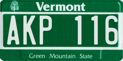 VT license plate AKP116