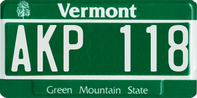 VT license plate AKP118