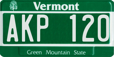 VT license plate AKP120