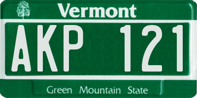 VT license plate AKP121
