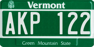 VT license plate AKP122