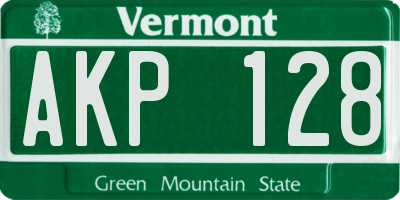 VT license plate AKP128