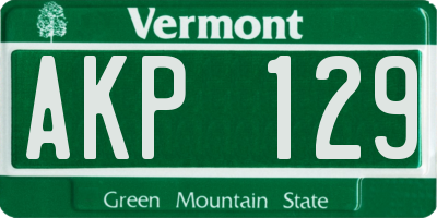 VT license plate AKP129