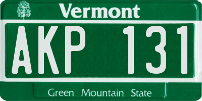 VT license plate AKP131