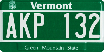 VT license plate AKP132