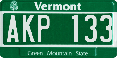 VT license plate AKP133