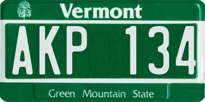 VT license plate AKP134