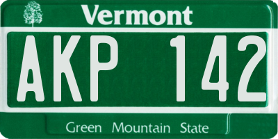 VT license plate AKP142