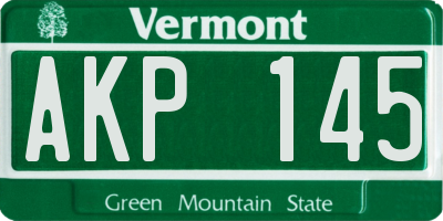 VT license plate AKP145
